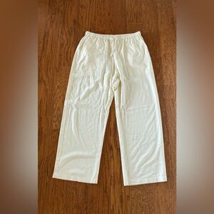 Women's light yellow linen pants